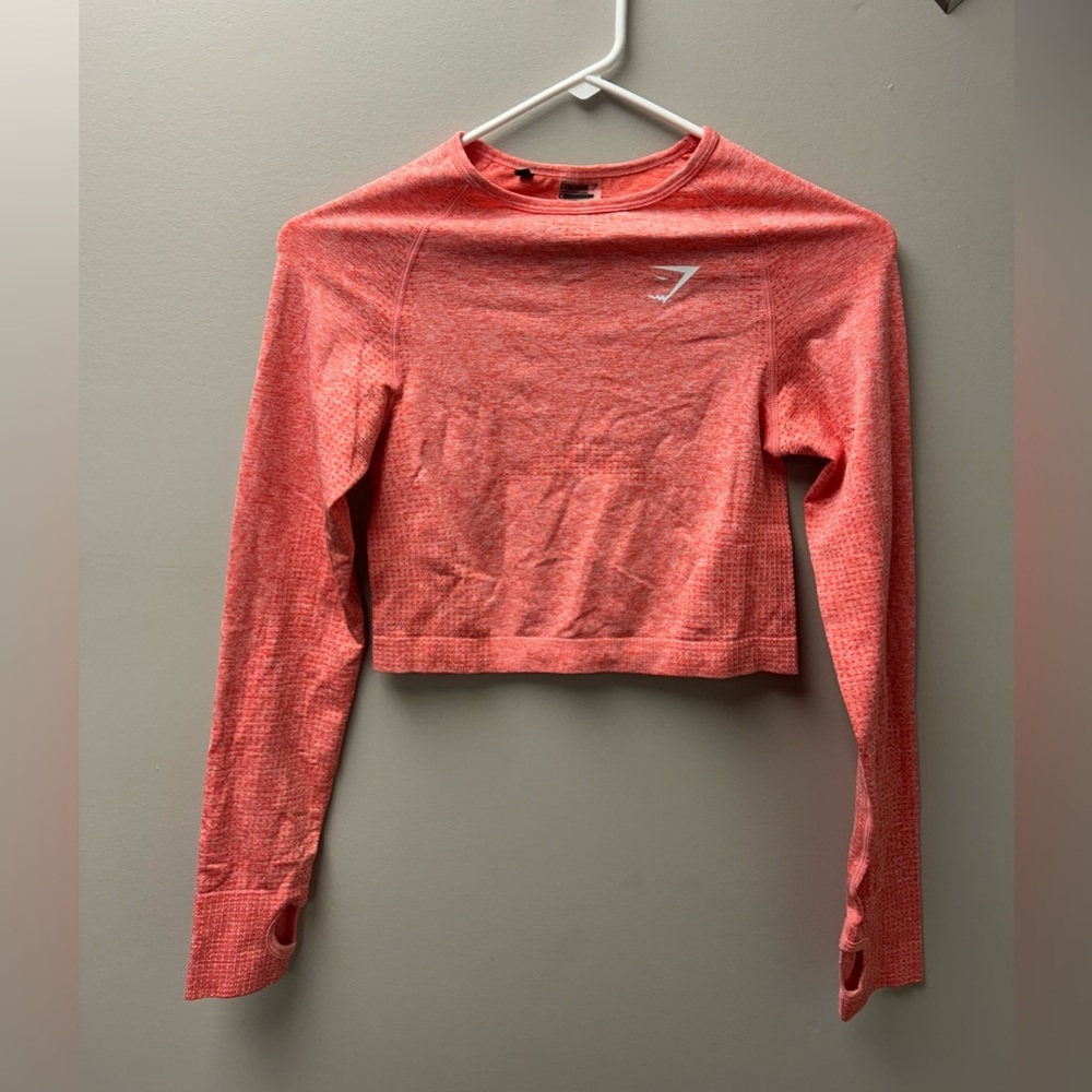Gymshark Women’s Vital Coral‎ Red/Marl Cropped Top